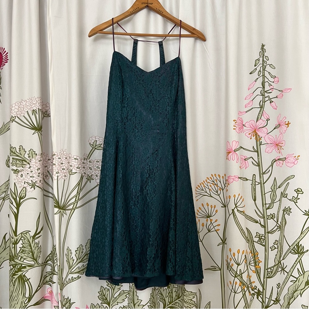 Late 80’s Early 90’s Green Lace Party Dress